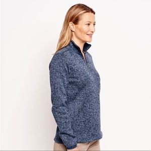 Orvis Marled Quarter-Zip Fleece Sweater